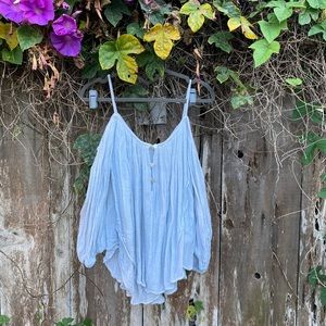 Boho powder blue flowy top